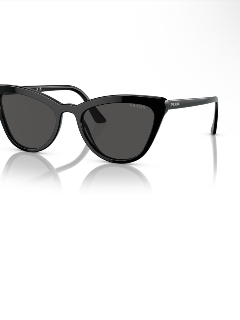 Prada Black Cat-Eye Sunglasses with Dark Lenses
